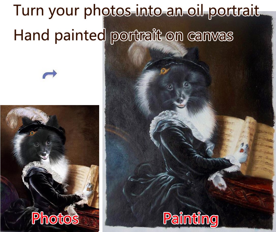 Custom oil portrait, Paint face on famous painting, Family portrait, Pet Portrait, Pet Painting