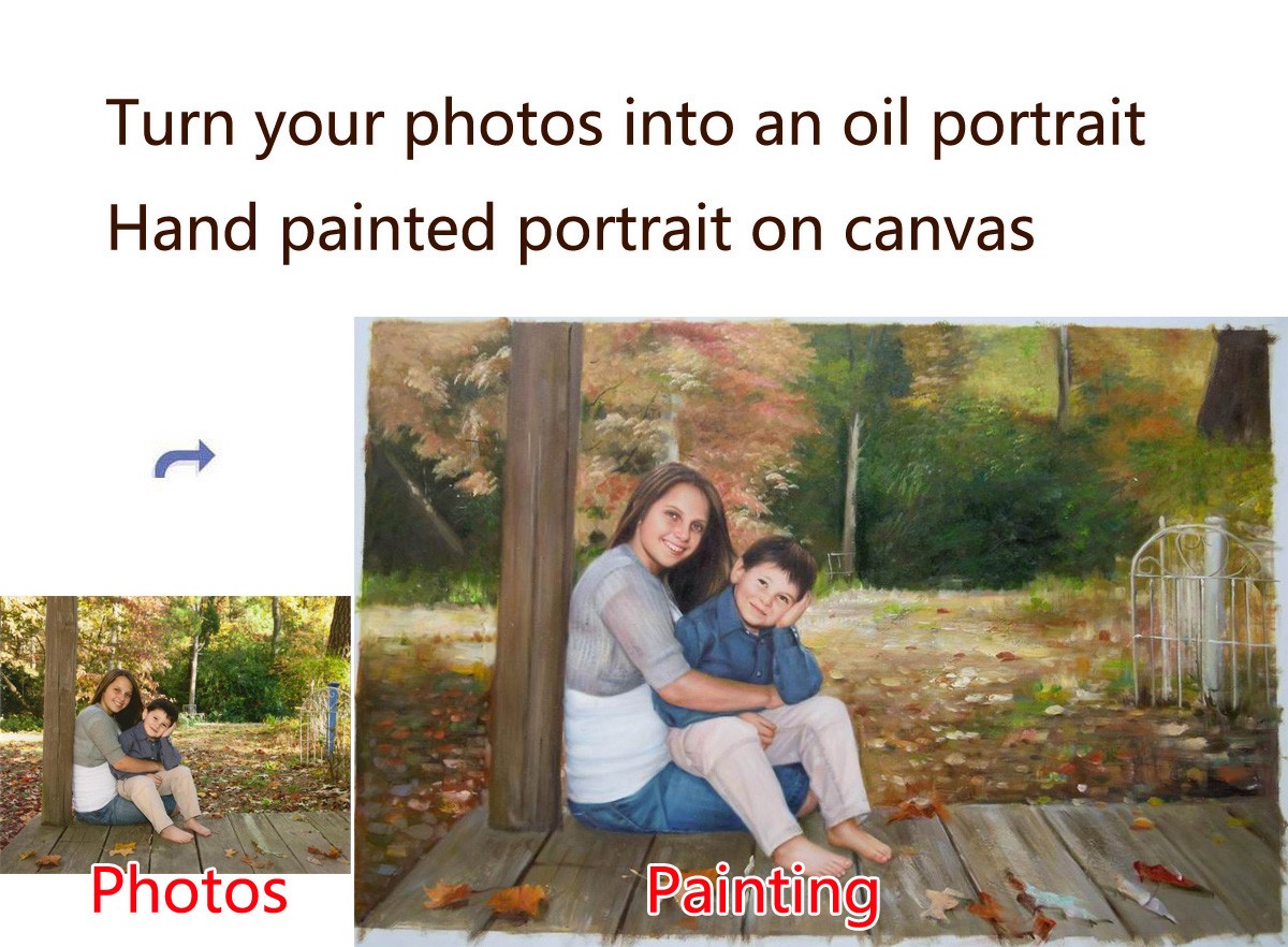 Custom oil portrait, hand painted oil painting on canvas, family portrait, family painting