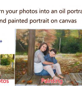 Custom oil portrait, hand painted oil painting on canvas, family portrait, family painting